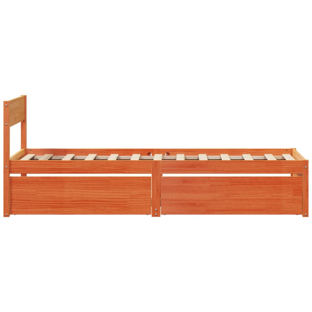 vidaXL Letto senza Materasso Marrone Cera 90x200 cm Legno di Pino VIDAXL