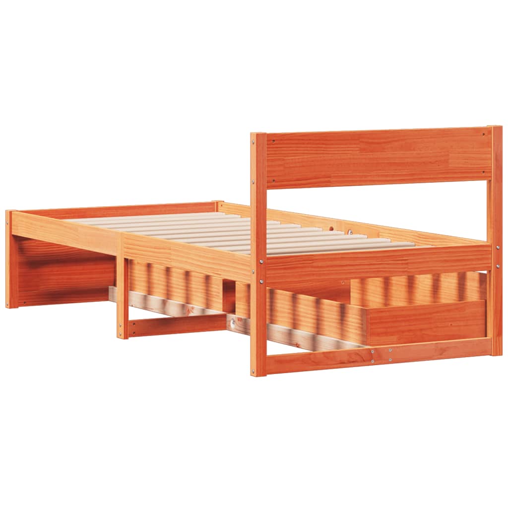 vidaXL Letto senza Materasso Marrone Cera 90x200 cm Legno di Pino VIDAXL