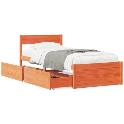 vidaXL Letto senza Materasso Marrone Cera 90x200 cm Legno di Pino VIDAXL