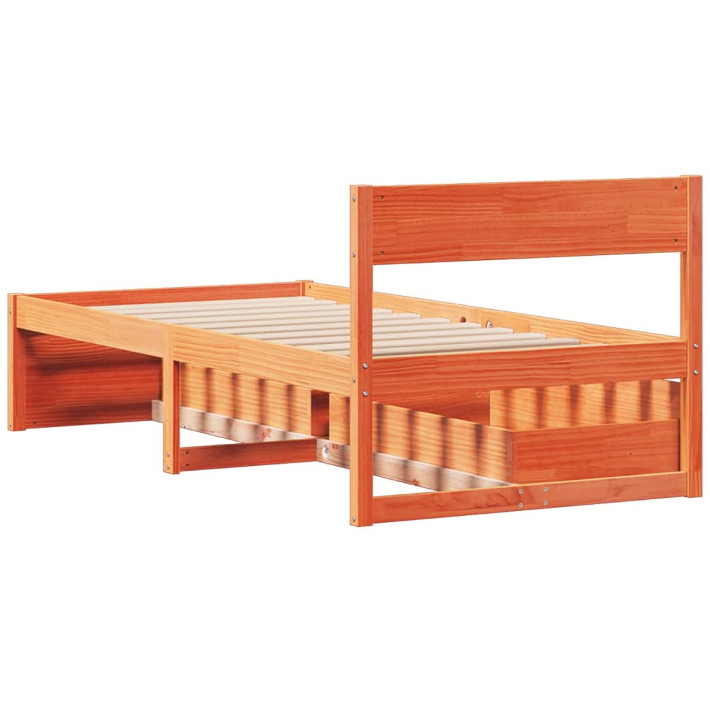 vidaXL Letto senza Materasso Marrone Cera 90x190 cm in Legno di Pino VIDAXL