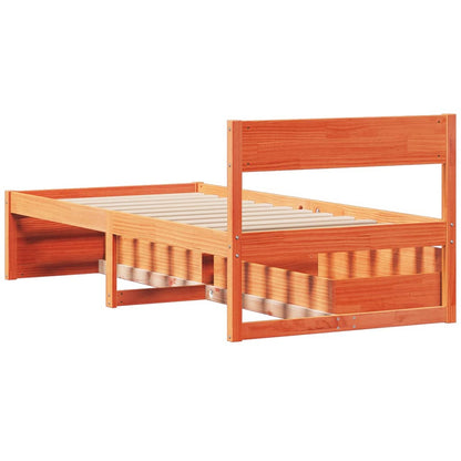vidaXL Letto senza Materasso Marrone Cera 90x190 cm in Legno di Pino VIDAXL