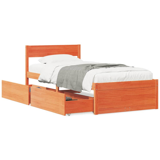 vidaXL Letto senza Materasso Marrone Cera 90x190 cm in Legno di Pino VIDAXL