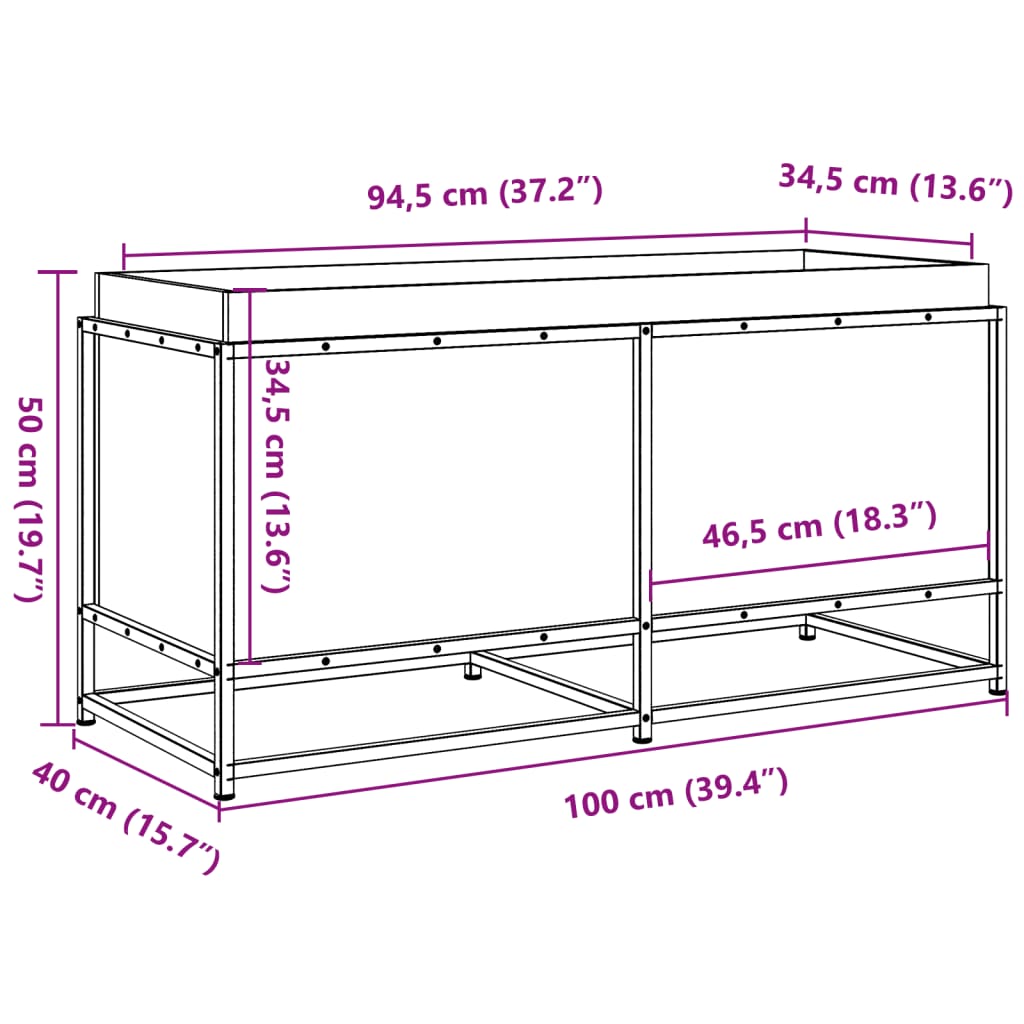 vidaXL Fioriera Giardino Marrone Cera 100x40x50 cm Legno Massello Pino VIDAXL