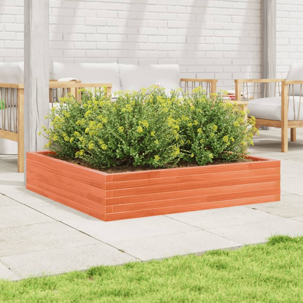 vidaXL Fioriera Giardino Marrone Cera 110x110x23cm Legno Massello Pino VIDAXL
