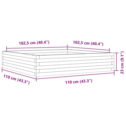 vidaXL Fioriera Giardino Marrone Cera 110x110x23cm Legno Massello Pino VIDAXL