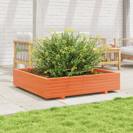 vidaXL Fioriera Giardino Marrone Cera 110x110x26,5 cm in Legno di Pino VIDAXL