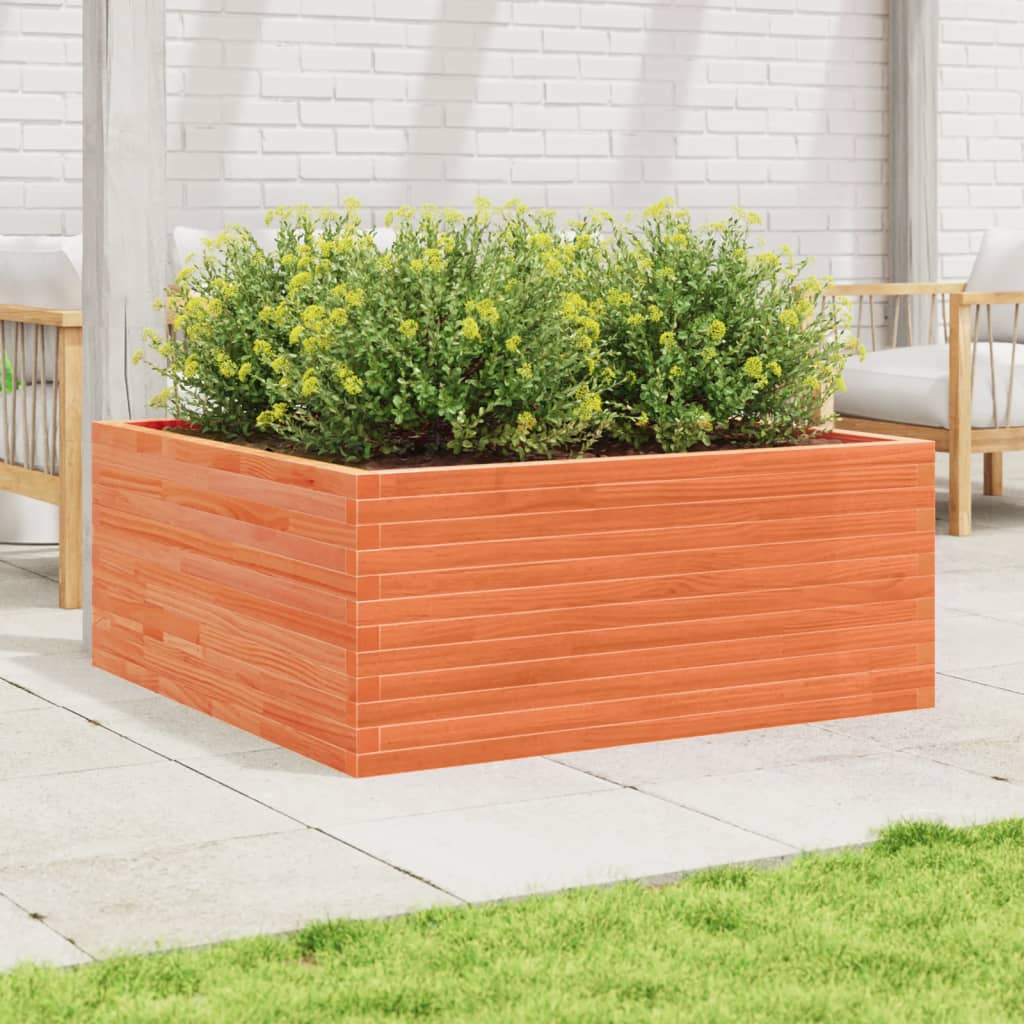 vidaXL Fioriera Giardino Marrone Cera 110x110x46cm Legno Massello Pino