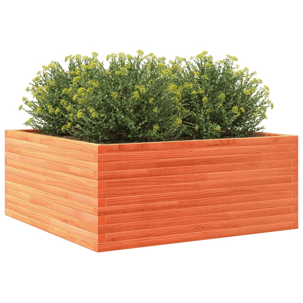 vidaXL Fioriera Giardino Marrone Cera 110x110x46cm Legno Massello Pino