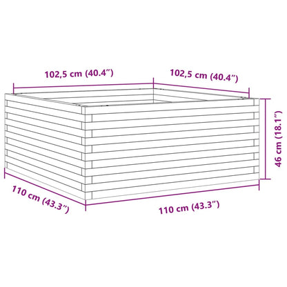 vidaXL Fioriera Giardino Marrone Cera 110x110x46cm Legno Massello Pino
