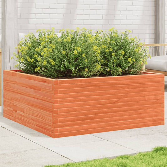 vidaXL Fioriera Giardino Marrone Cera 110x110x46cm Legno Massello Pino