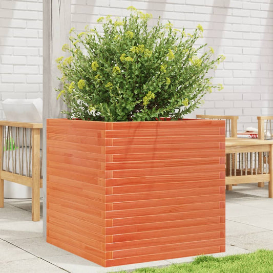 vidaXL Fioriera Giardino Marrone Cera 70x70x68,5cm Legno Massello Pino