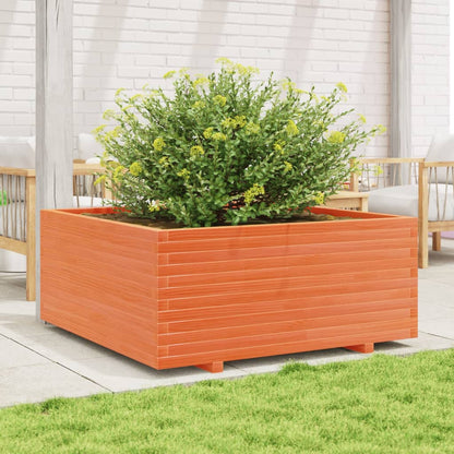 vidaXL Fioriera Giardino Marrone Cera 110x110x49,5 Legno Massello Pino