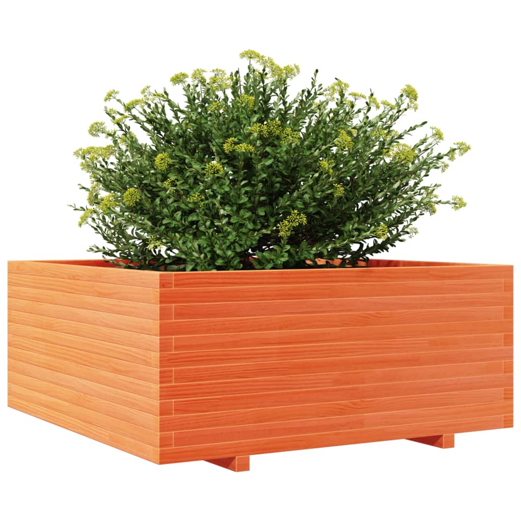 vidaXL Fioriera Giardino Marrone Cera 110x110x49,5 Legno Massello Pino