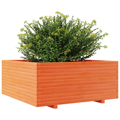 vidaXL Fioriera Giardino Marrone Cera 110x110x49,5 Legno Massello Pino