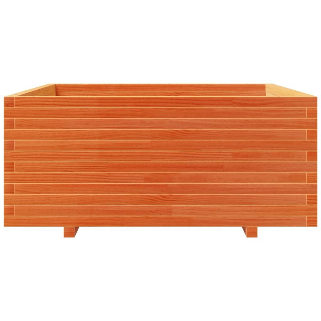 vidaXL Fioriera Giardino Marrone Cera 110x110x49,5 Legno Massello Pino