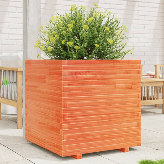 vidaXL Fioriera Giardino Marrone Cera 70x70x72 cm Legno Massello Pino