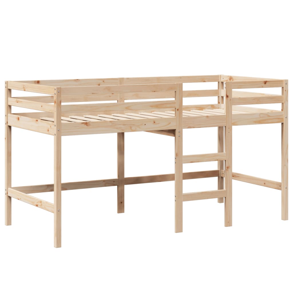 vidaXL Letto Soppalco con Scala e Tetto 90x200 cm Legno Massello Pino VIDAXL
