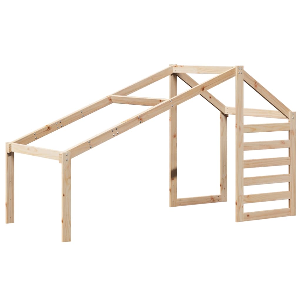 vidaXL Letto Soppalco con Scala e Tetto 90x200 cm Legno Massello Pino VIDAXL
