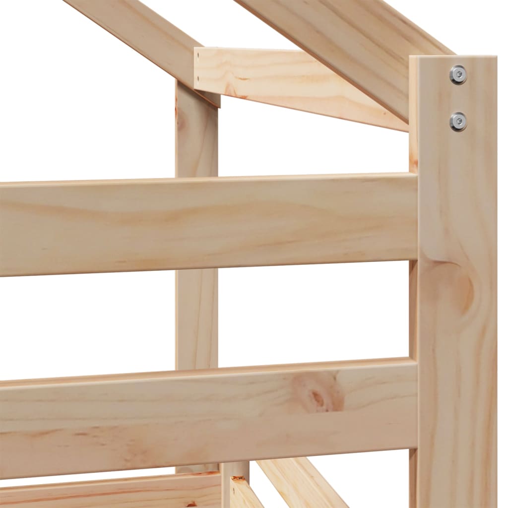vidaXL Letto Soppalco con Scala e Tetto 90x200 cm Legno Massello Pino VIDAXL