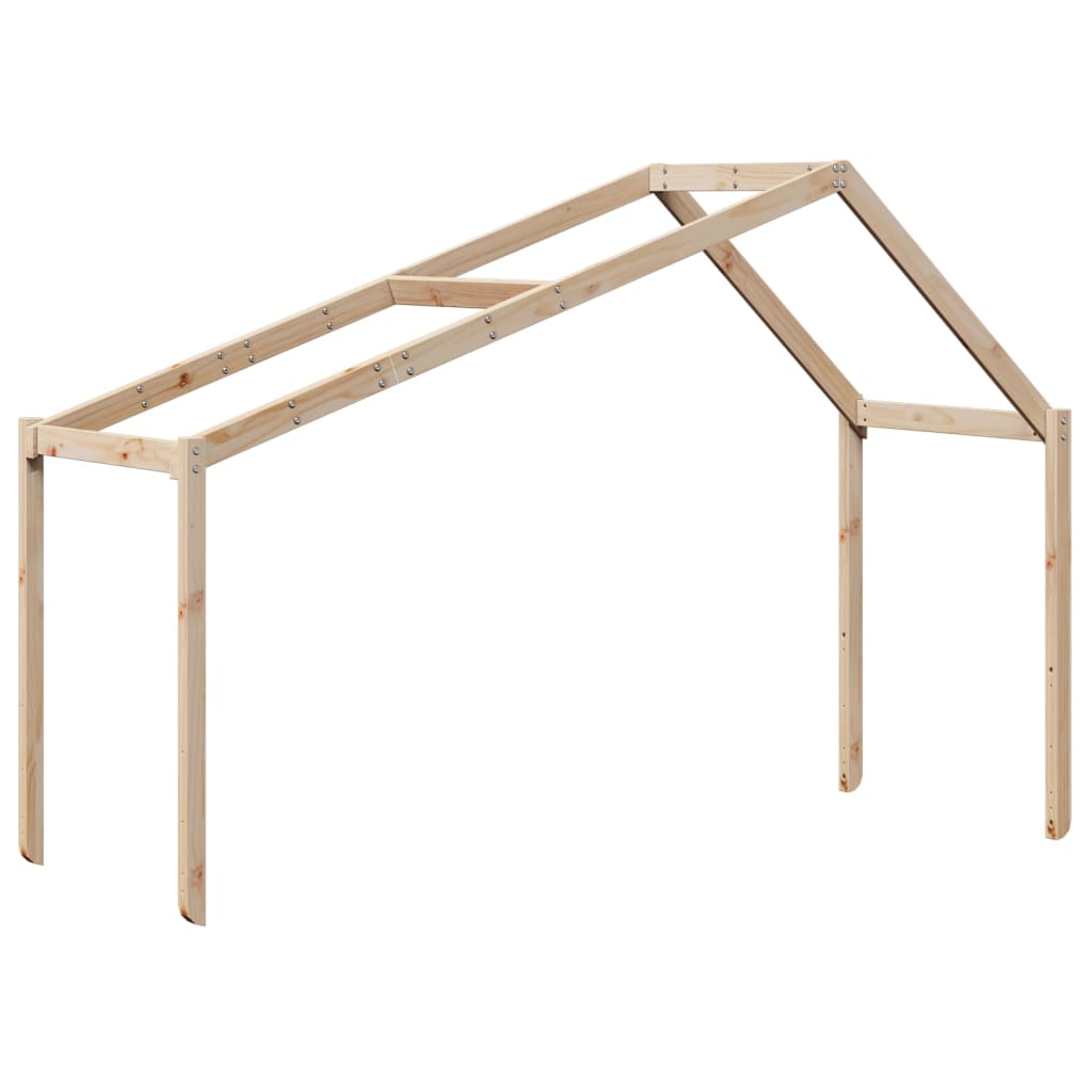 vidaXL Letto Soppalco con Scala e Tetto 90x200 cm Legno Massello Pino VIDAXL