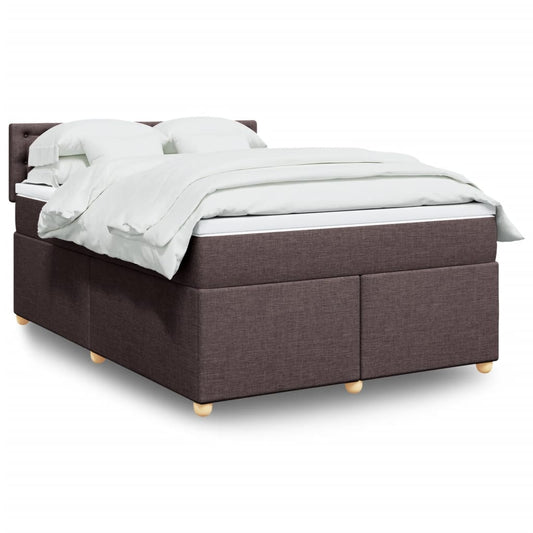 vidaXL Giroletto a Molle con Materasso Marrone Scuro 140x200cm Tessuto VIDAXL