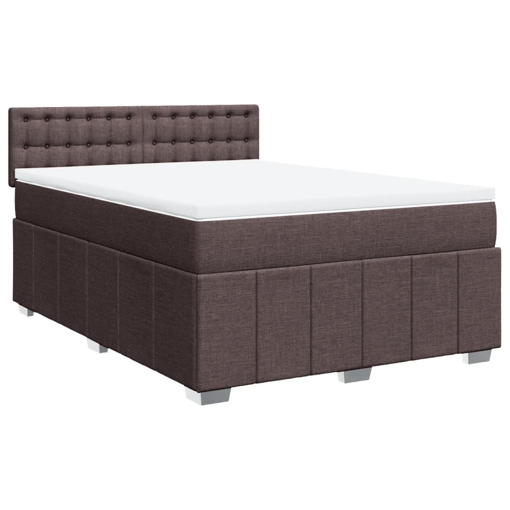 vidaXL Giroletto a Molle con Materasso Marrone Scuro 140x200cm Tessuto VIDAXL