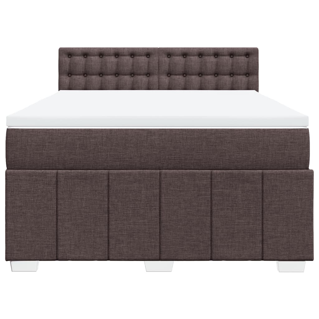 vidaXL Giroletto a Molle con Materasso Marrone Scuro 140x200cm Tessuto VIDAXL