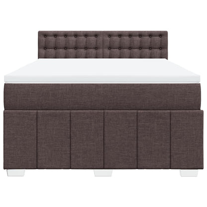 vidaXL Giroletto a Molle con Materasso Marrone Scuro 140x200cm Tessuto VIDAXL