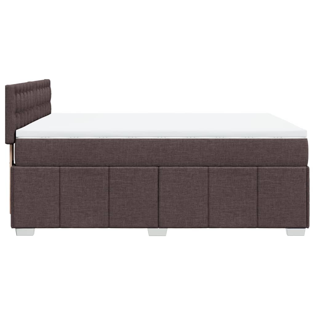 vidaXL Giroletto a Molle con Materasso Marrone Scuro 140x200cm Tessuto VIDAXL