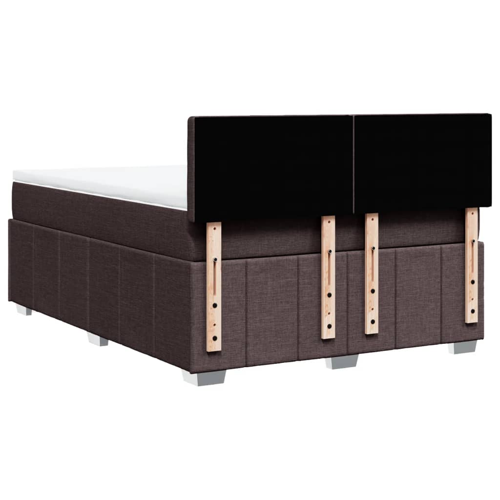 vidaXL Giroletto a Molle con Materasso Marrone Scuro 140x200cm Tessuto VIDAXL