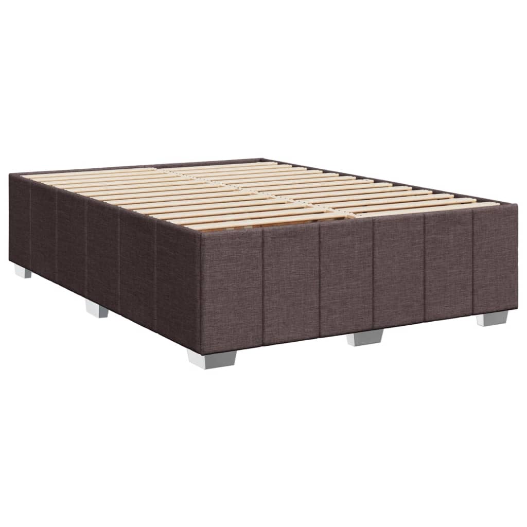 vidaXL Giroletto a Molle con Materasso Marrone Scuro 140x200cm Tessuto VIDAXL