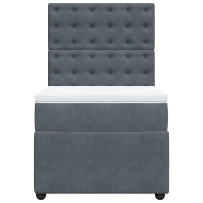 vidaXL Giroletto a Molle con Materasso Grigio Scuro 80x200 cm Velluto