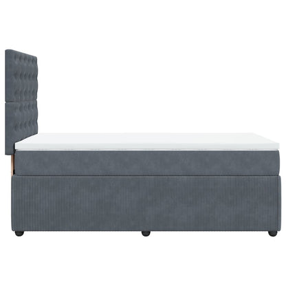 vidaXL Giroletto a Molle con Materasso Grigio Scuro 80x200 cm Velluto