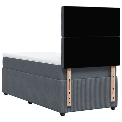 vidaXL Giroletto a Molle con Materasso Grigio Scuro 80x200 cm Velluto