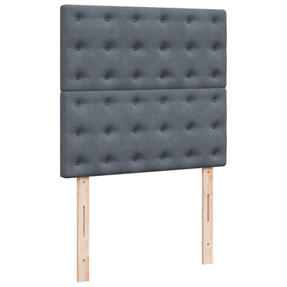 vidaXL Giroletto a Molle con Materasso Grigio Scuro 80x200 cm Velluto
