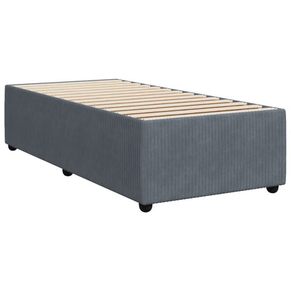 vidaXL Giroletto a Molle con Materasso Grigio Scuro 80x200 cm Velluto