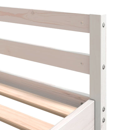 vidaXL Letto Soppalco Scrivania e Scala Bianco 140x200cm Massello Pino