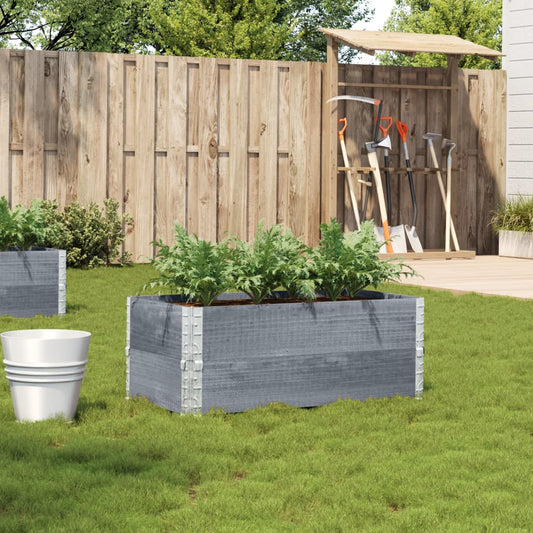 vidaXL Fioriera da Giardino Grigia 40x40x78 cm Legno Massello di Pino VIDAXL
