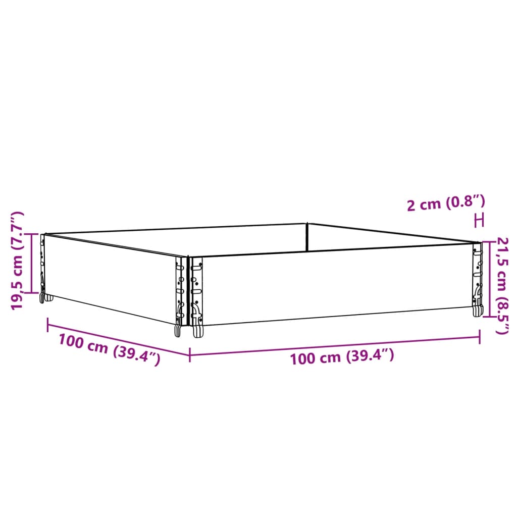 vidaXL Fioriera da Giardino Marrone 100x100 cm Legno Massello di Pino VIDAXL