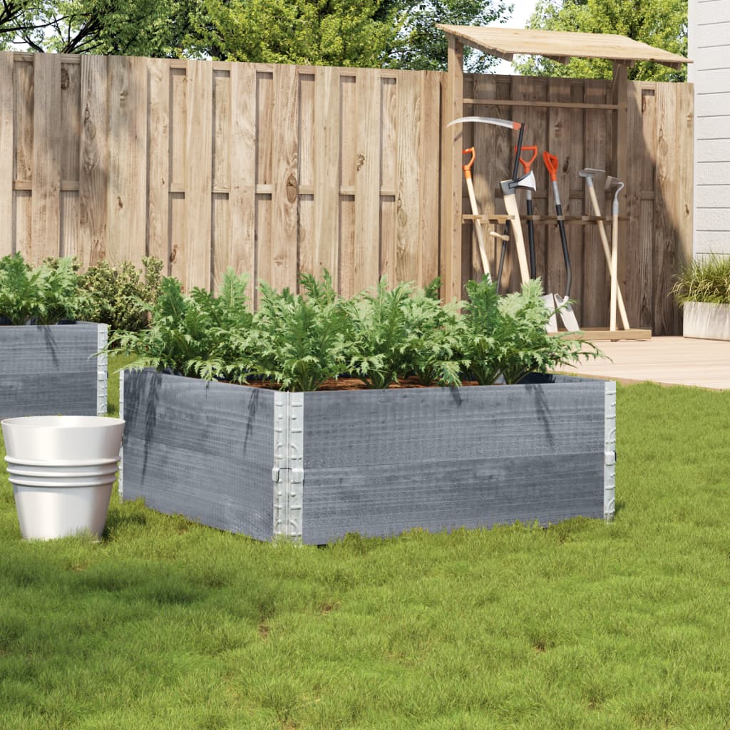 vidaXL Fioriera da Giardino Grigia 100x100 cm Legno Massello di Pino VIDAXL