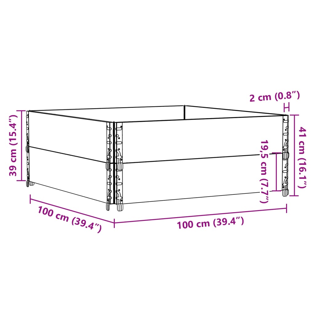 vidaXL Fioriera da Giardino Grigia 100x100 cm Legno Massello di Pino VIDAXL