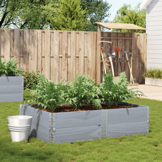 vidaXL Fioriera da Giardino Grigia 150x100 cm Legno Massello di Pino VIDAXL