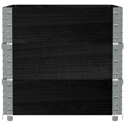vidaXL Fioriera da Giardino Nera 80x60 cm in Legno Massello di Pino VIDAXL