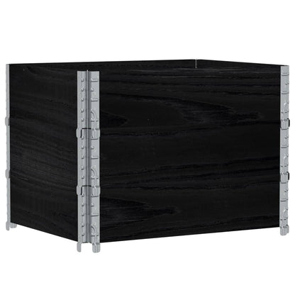 vidaXL Fioriera da Giardino Nera 80x60 cm in Legno Massello di Pino VIDAXL