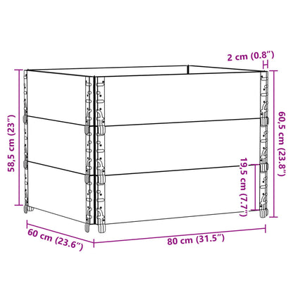 vidaXL Fioriera da Giardino Nera 80x60 cm in Legno Massello di Pino VIDAXL