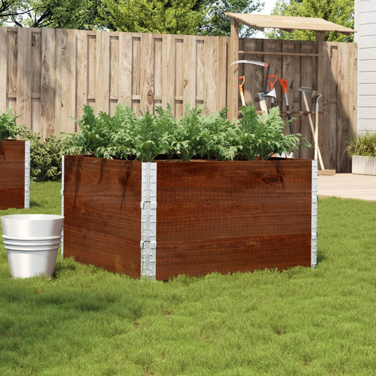 vidaXL Fioriera da Giardino Marrone 100x100 cm Legno Massello di Pino VIDAXL