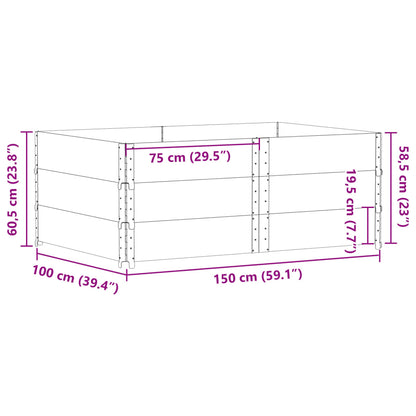 vidaXL Fioriera da Giardino Grigia 150x100 cm Legno Massello di Pino VIDAXL