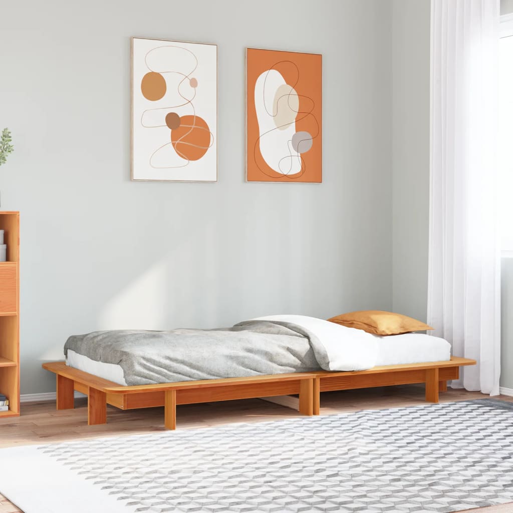 vidaXL Letto senza Materasso Marrone Cera 90x200 cm Legno di Pino VIDAXL