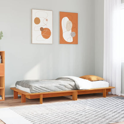 vidaXL Letto senza Materasso Marrone Cera 90x200 cm Legno di Pino VIDAXL