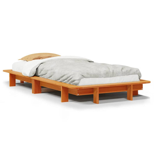 vidaXL Letto senza Materasso Marrone Cera 90x200 cm Legno di Pino VIDAXL